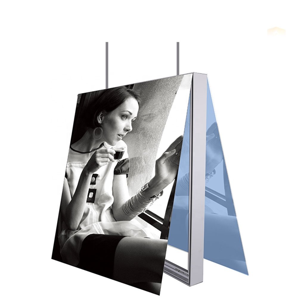 Factory double side 40mm frameless fabric light box aluminum profile for brands display advertising case profile