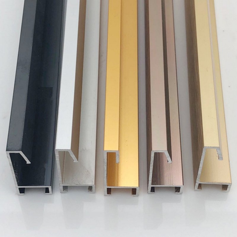 Customized tyes of Rose gold finish chrome brush finish wood grain Aluminum profile for Photo framing advertising
