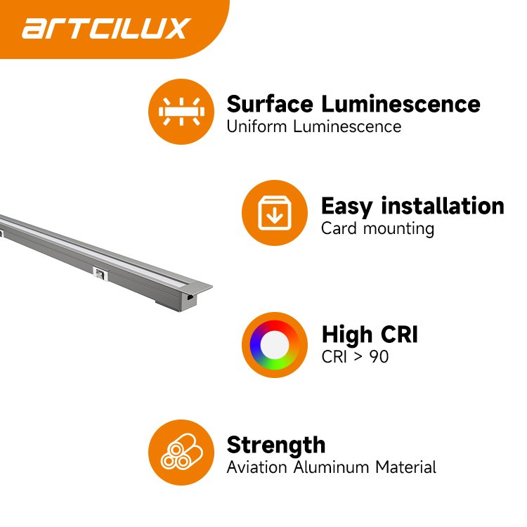 Hot Sale PC Mask Oblique Illumination Aluminum Led Strip Indoor Light Profile Embedded Recessed aluminum profile