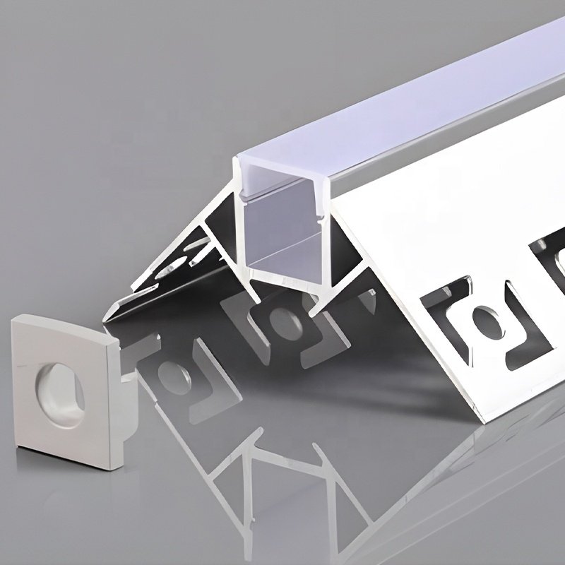 Aluminum extrusion recessed drywall gypsum wall profile for ceiling plaster Led channel diffuser led strip light