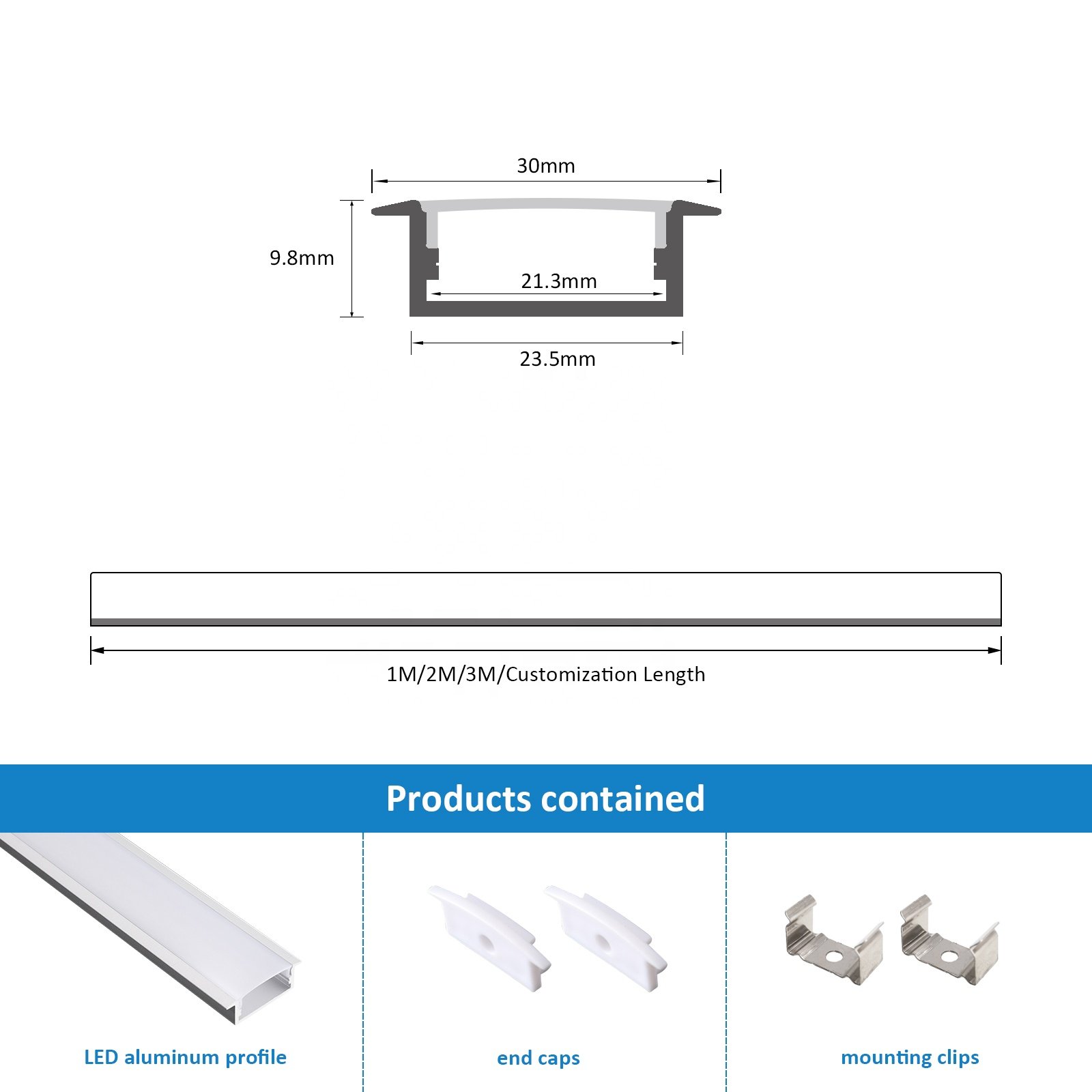 Free Sample 012 Led Profile Round 30*10mm Recessed 6063 Aluminum Alloy Pvc Profile For Led Strip