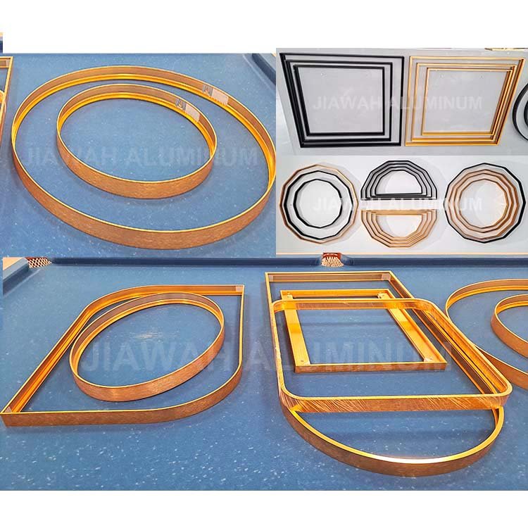 Embedded Mirror LED Aluminum Profile Channel Black Golden Rosy Brushed , Flat Mirror Aluminum LED Aluminum Strip Manufacturer