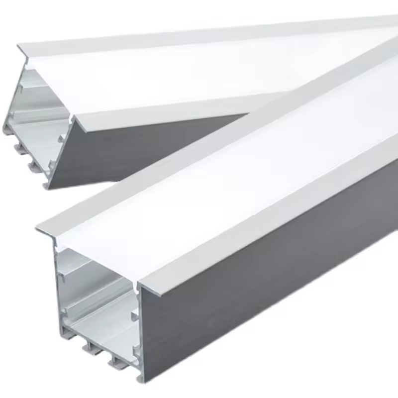 High quality PC Cover Endcaps Clip Strip Light Extrusion Housing Anodized Surface CNC Processed Angle LED Aluminum Profile