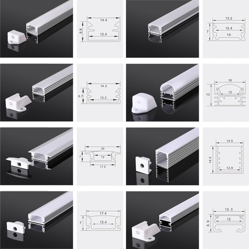 Wholesale Price LED Profile Aluminum Channel Strip Light Bar Case RGB Rigid Strips Aluminium Profile for Hard LED Strips