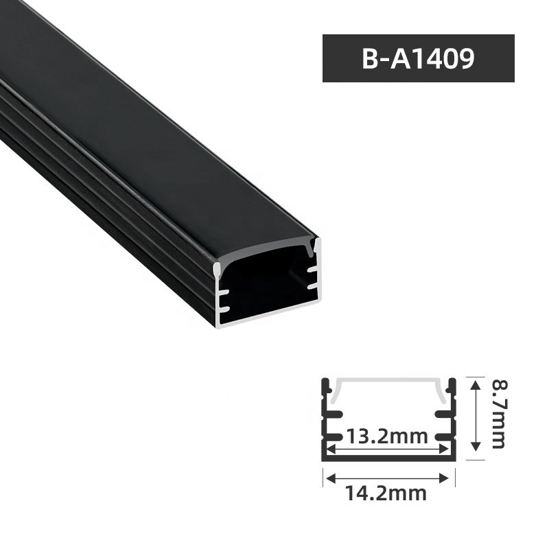 B-A1409 U Shape 1m 2m 3m Aluminium Extrusion Profiles Black Aluminium Profile Channel for led strip lights