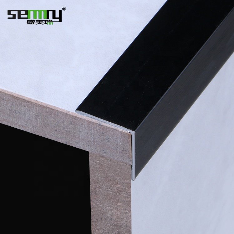 19 mm x 19 mm x 1625 mm black coated thick extrusion L angle aluminium corner profile