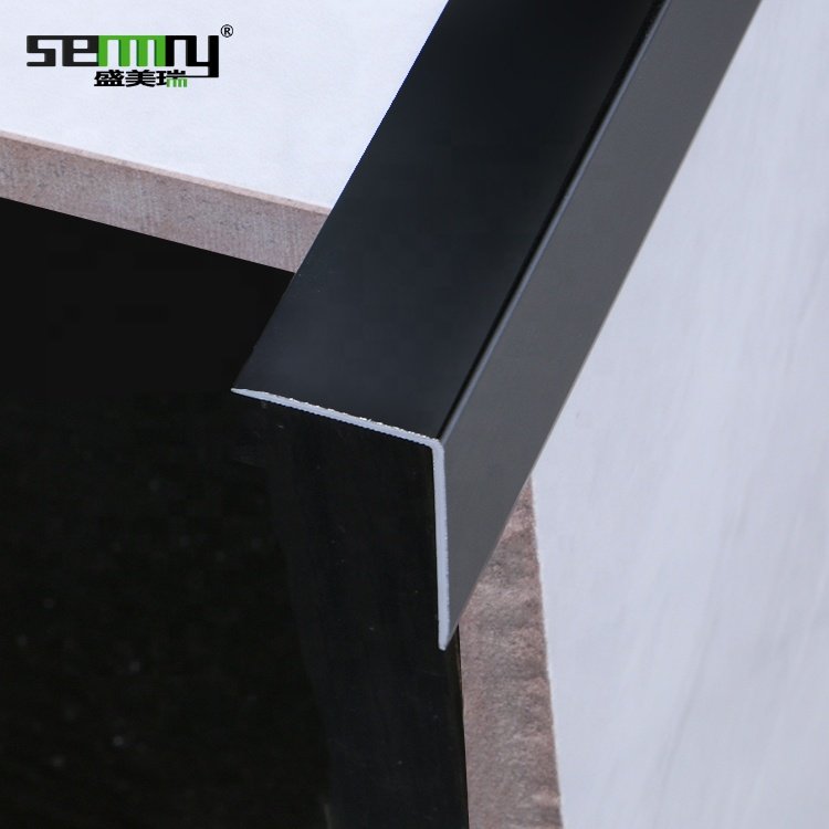 19 mm x 19 mm x 1625 mm black coated thick extrusion L angle aluminium corner profile