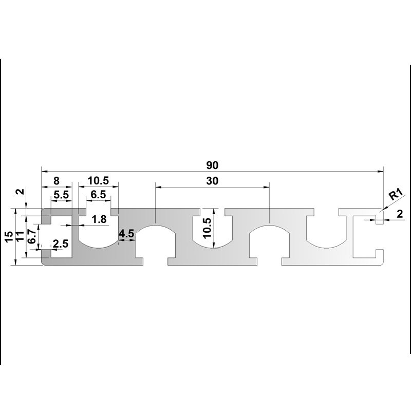 6063-T5 aluminum alloy 1590 Black aluminum profile National standard 1590 industrial V-slot aluminum profile