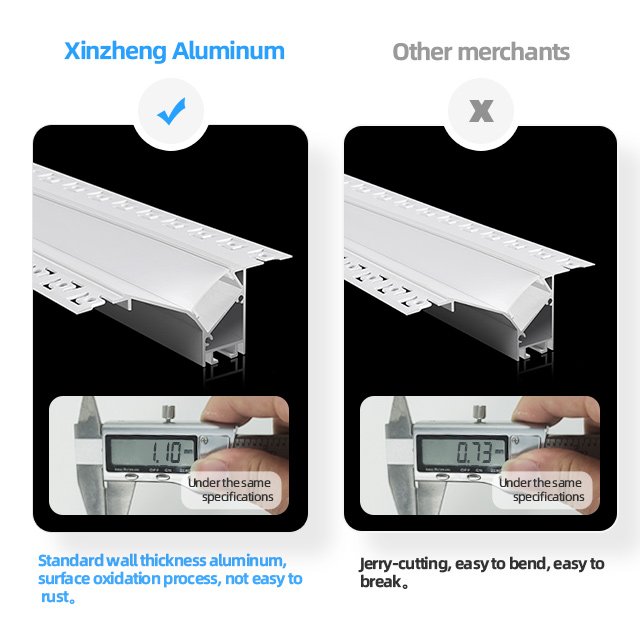 X05 Aluminum Profiles for Wall Cladding, Plaster Extrusion Aluminum Profiles for Drywall Ceiling