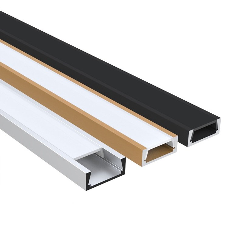 Clear Transparent Frosted Diffuser Black Silver Anodized Led Aluminium Profile Extrusion Channel Light for LED Strip