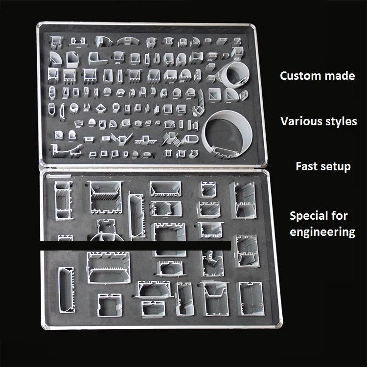 Clear Transparent Frosted Diffuser Black Silver Anodized Led Aluminium Profile Extrusion Channel Light for LED Strip