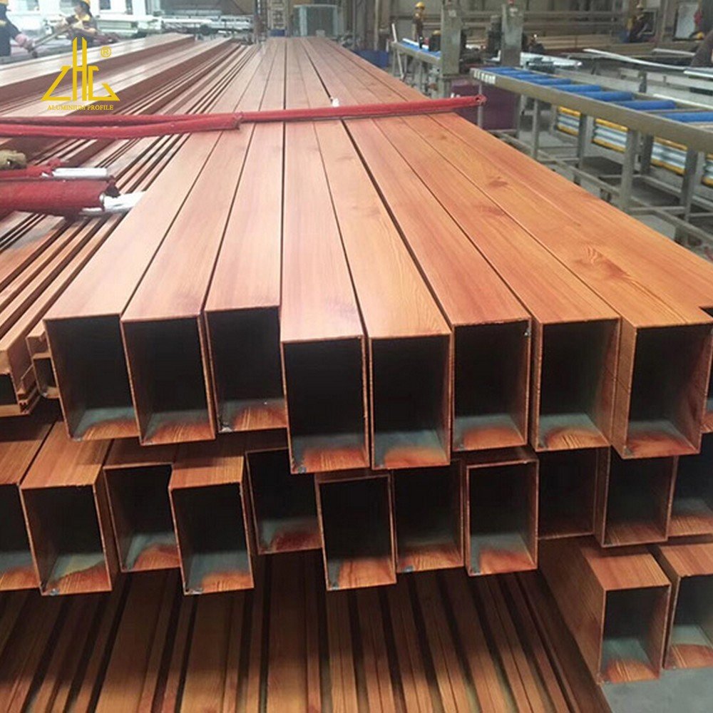 Wood Grain Aluminum Profile, Powder Coating Wood Patten Building Aluminium Extrusion,Industrial Aluminium Extrusions