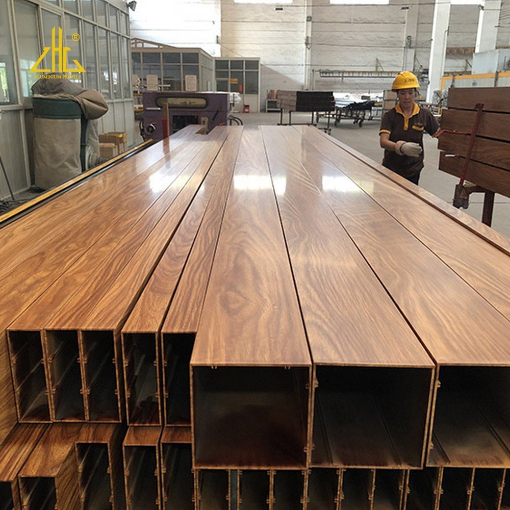 Wood Grain Aluminum Profile, Powder Coating Wood Patten Building Aluminium Extrusion,Industrial Aluminium Extrusions