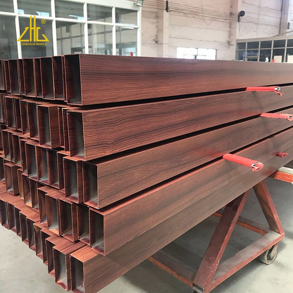 Wood Grain Aluminum Profile, Powder Coating Wood Patten Building Aluminium Extrusion,Industrial Aluminium Extrusions
