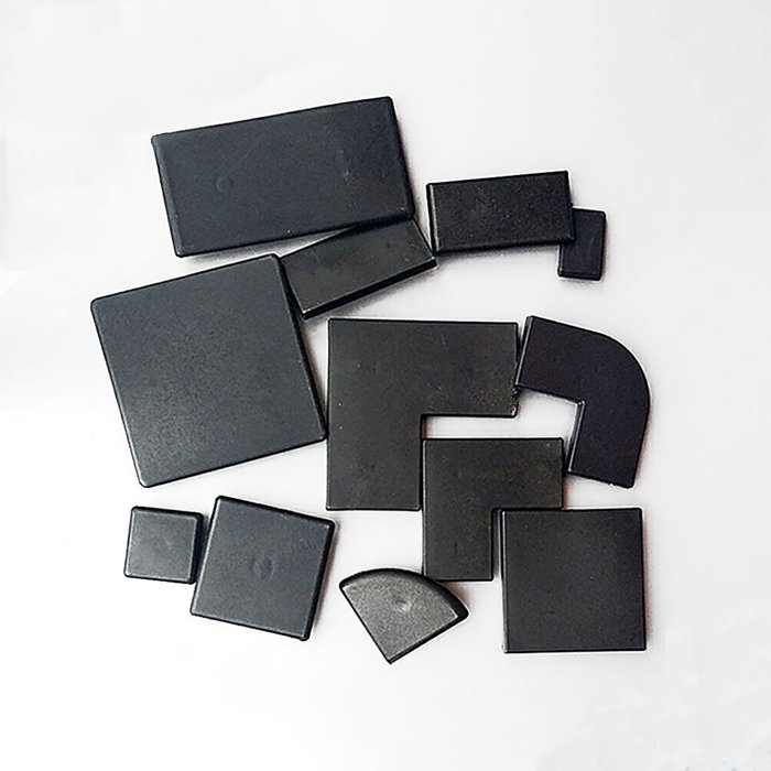 Black aluminum profile end plastic cover