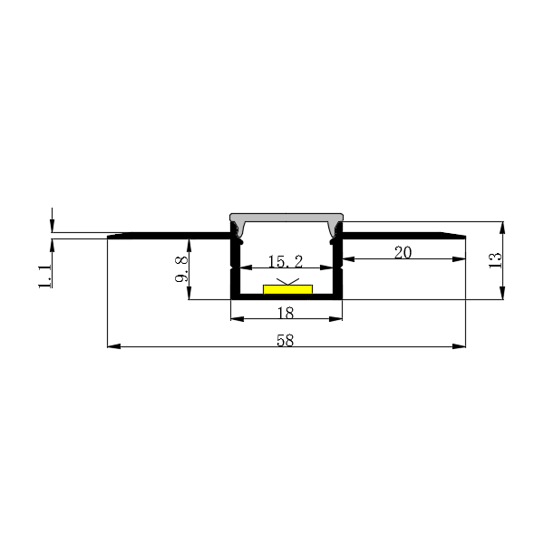 6063-T5 black recessed led aluminum profile for led strips light LED Profile Aluminium Channel for LED Strip