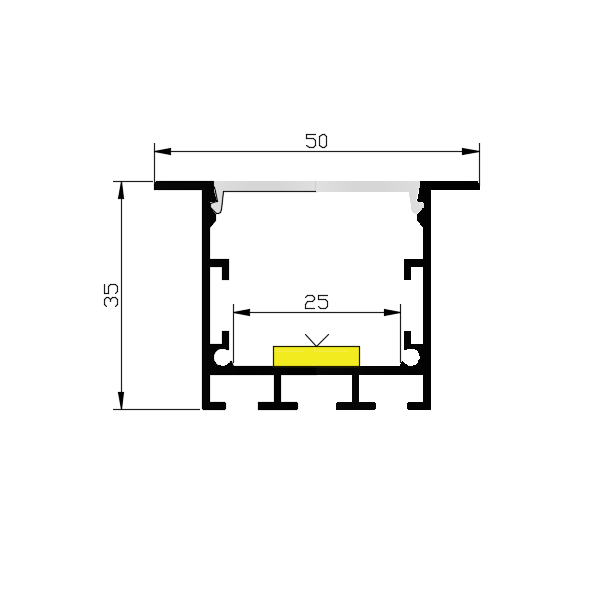 LED suspension rope ceiling aluminum profile Recessed Flanged LED Illumination profile with Complete supporting facilities