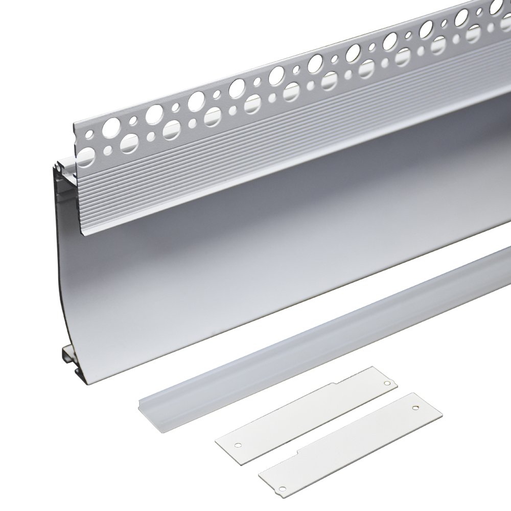 18107 LED skirting aluminum profile embedded recessed installation assembled with LED strip for indoor decoration light