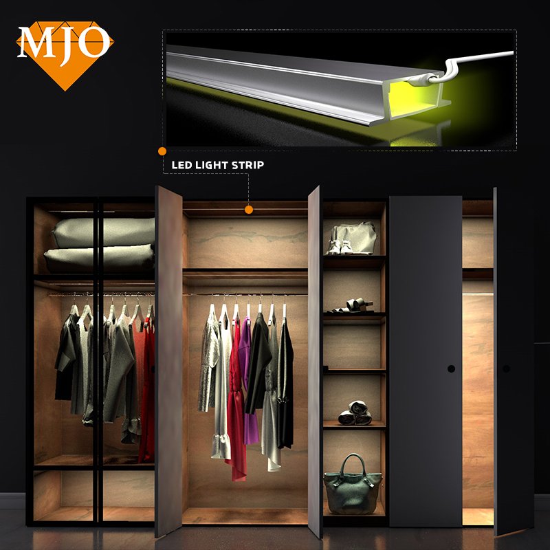 Foshan Factory MJO Led Aluminium Profile Led Channel Profile Easy Installation OEM Aluminium Profile For Led Lighting Strips