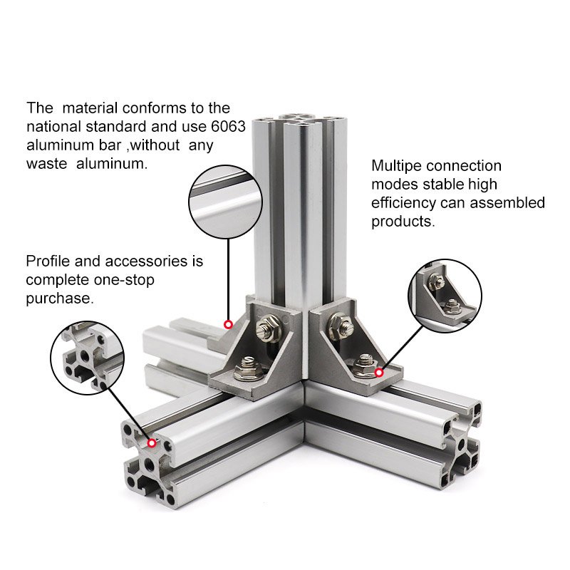 Industrial Automation Solutions European Standard Anodized 6063 T Slot Extruded Aluminium Profile 3030 Extrusion CNC Router