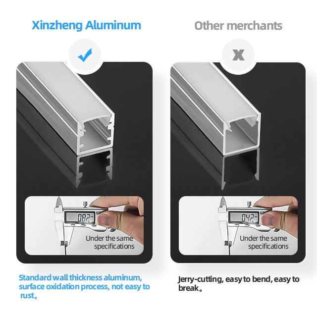 A1010 XinZheng U Shape 1m 2m 3m Custom Aluminum Profile with Diffuser, led Aluminum Profile for led Strip Lights