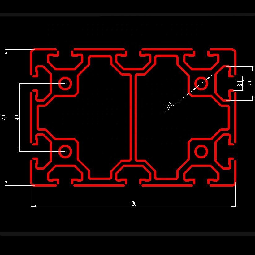 Aluminum Profile Manufacturer 80x120 industrial aluminium frame material t slot aluminium extrusion section