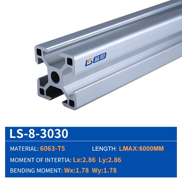 Custom 30x30 anodized 6063 t5 extruded black industrial aluminum profiles with best price