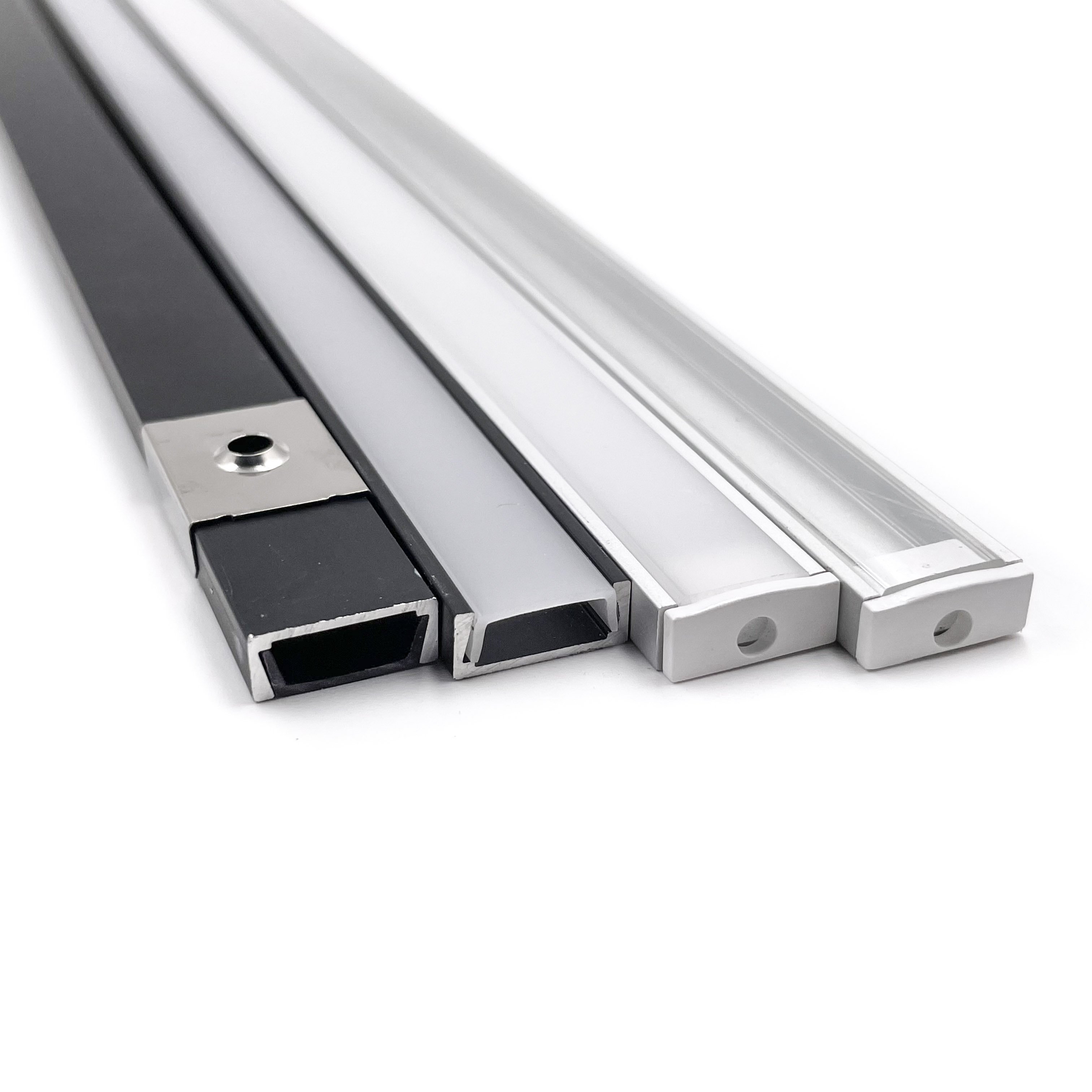 Transparent Pc Cover Type 15x6mm surface mounted Led Aluminum Profile With Flat Lens