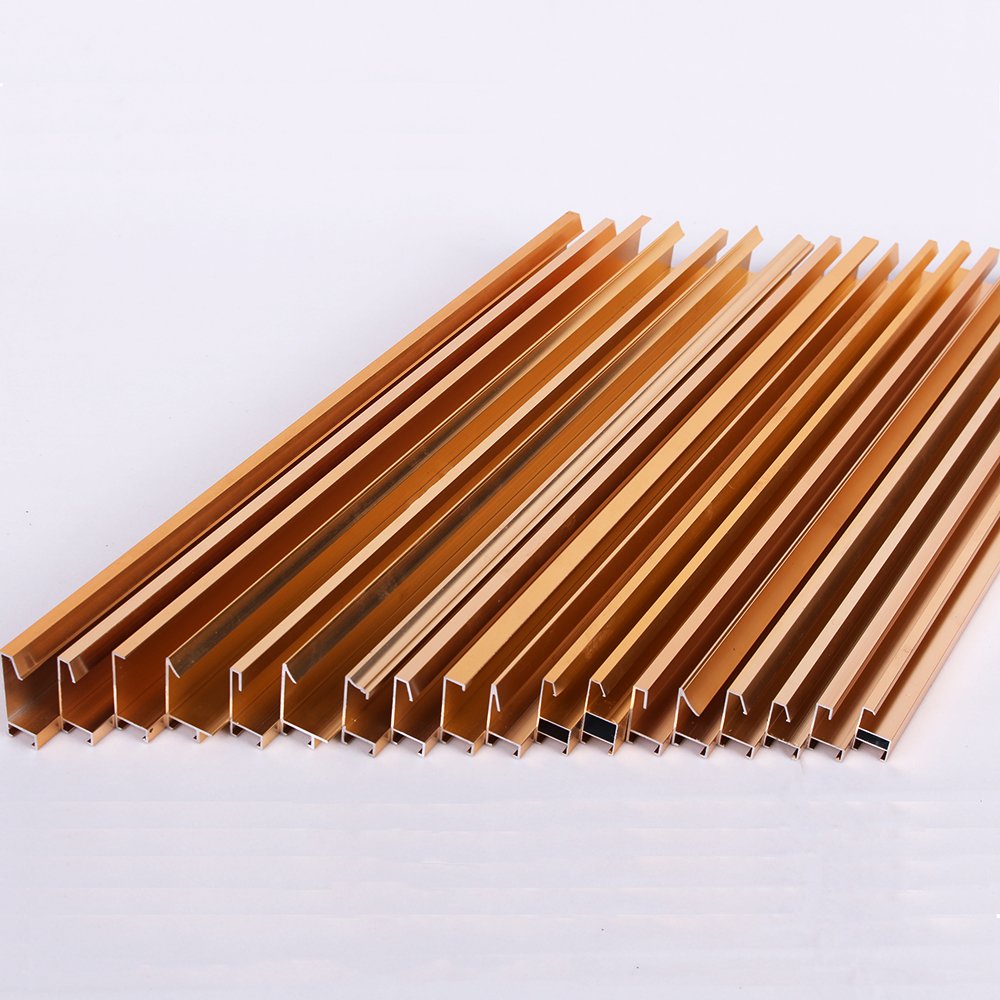 The factory produces gold, black and silver extruded aluminum profiles for anodizing