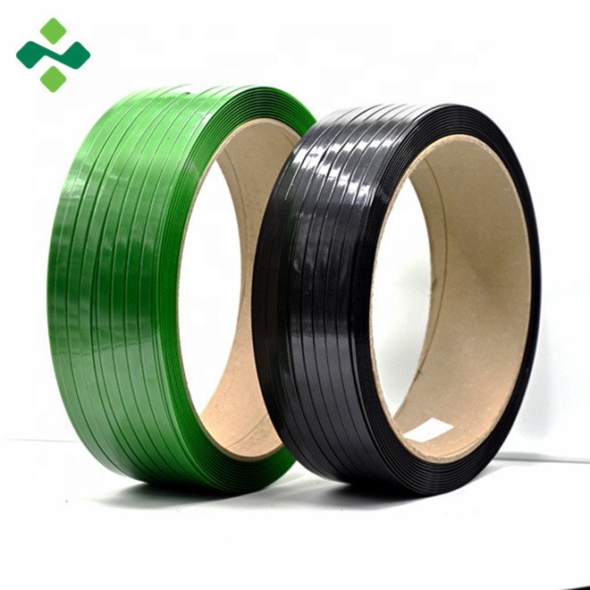 ZILI High Breaking Force 20KG Plastic Embossed Green PET Strapping Roll For Secondhand Clothes Bale