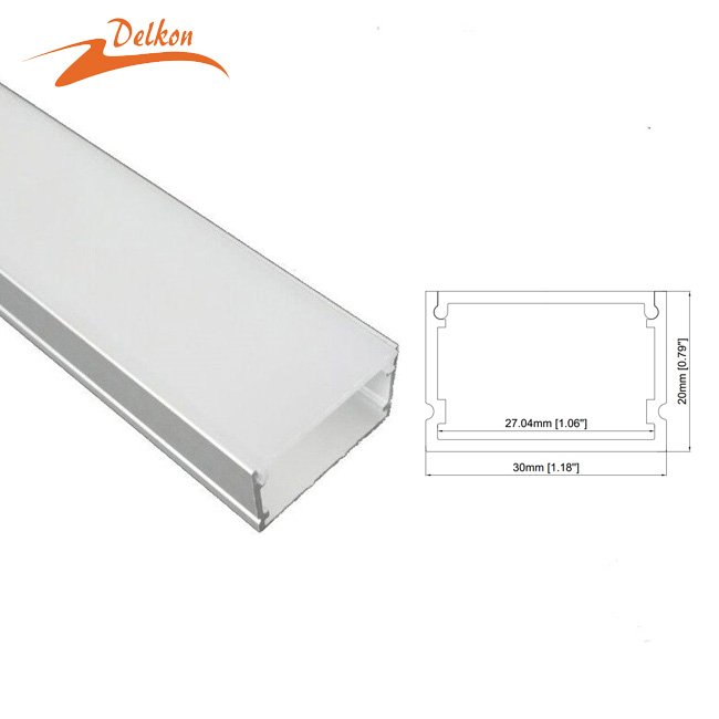 30*20mm Inner Width 27mm U Shape Double Row LED Strip Aluminum Profile