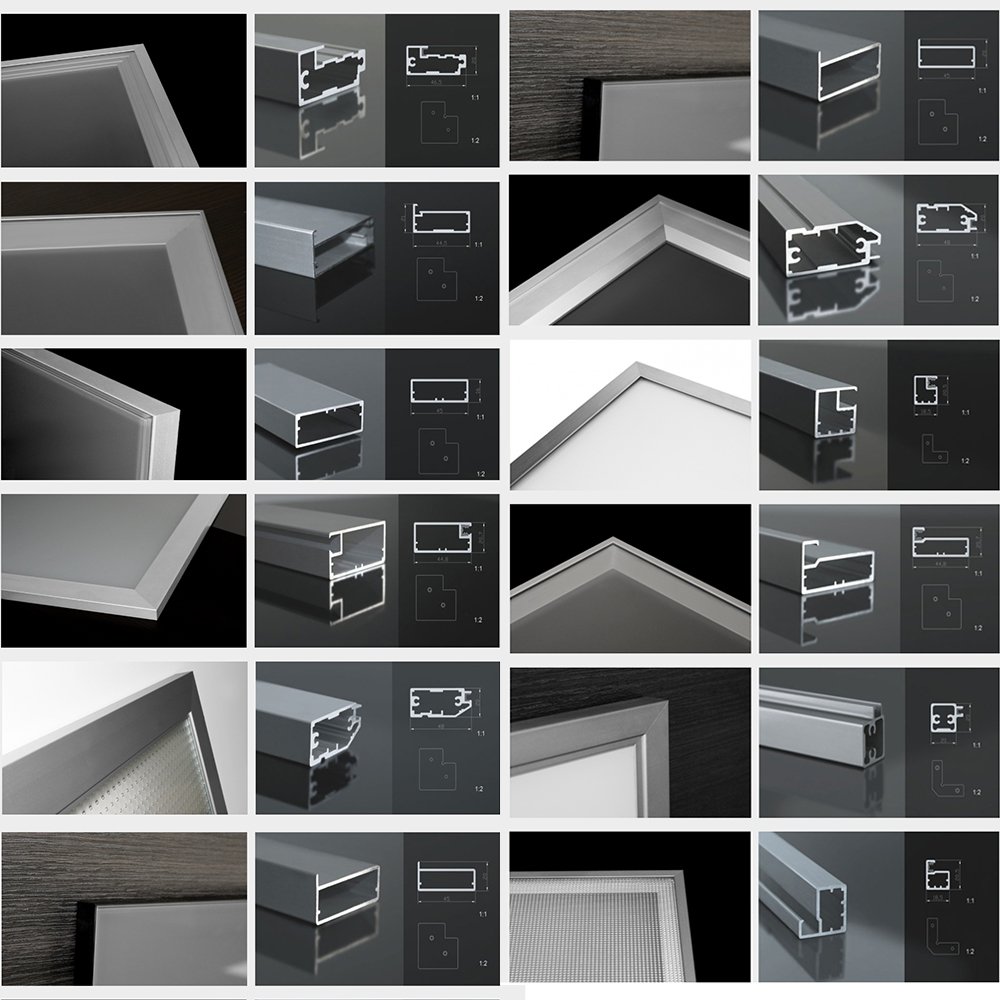 Modern Minimalist Furnituure Anodize Black Aluminium Door Glass Cabinet Aluminum Profile