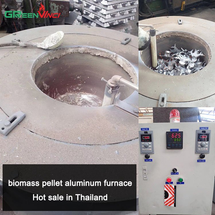 Davinci factory wholesale 300 500 800 1000kg biomass pellet aluminum ingot aluminium scrap can melting furnace