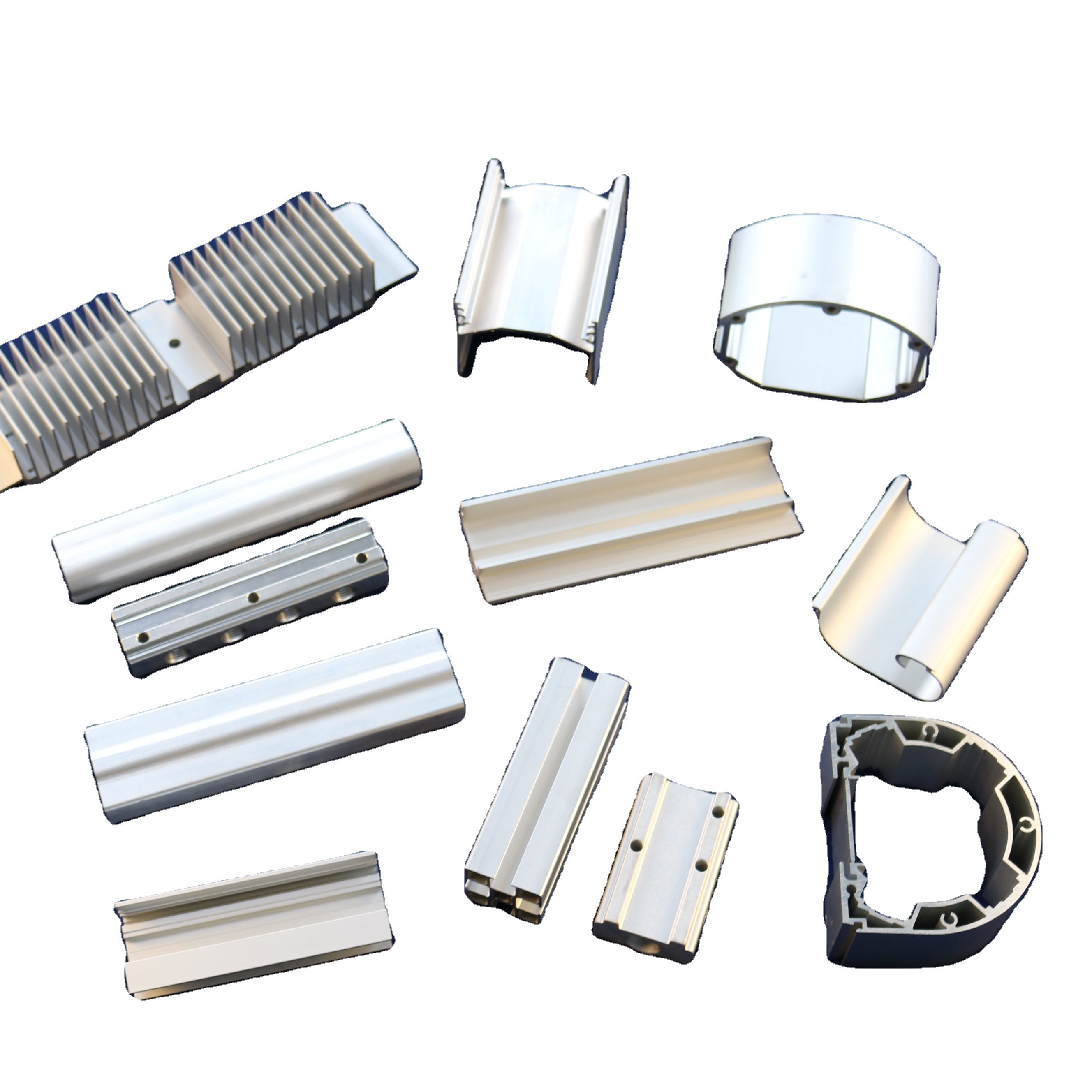 6063 6061 7075 custom aluminium extrusion profile aluminum profile half round OEM