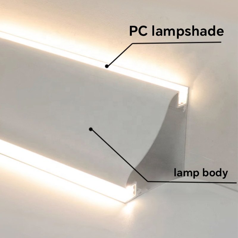 Custom Led Aluminium Profile For Top Ceiling Light Corner LED Strip Cove Lighting