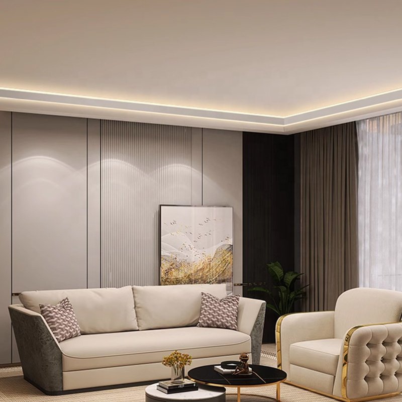 Custom Led Aluminium Profile For Top Ceiling Light Corner LED Strip Cove Lighting