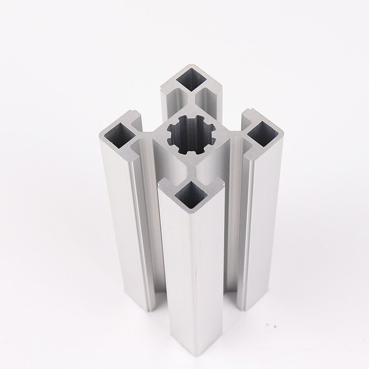 Custom Industrial Aluminum Frame 40x40mm Silver Anodized Extruded Aluminium Profile
