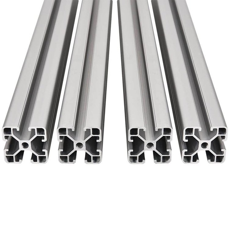 Custom Industrial Aluminum Frame 40x40mm Silver Anodized Extruded Aluminium Profile