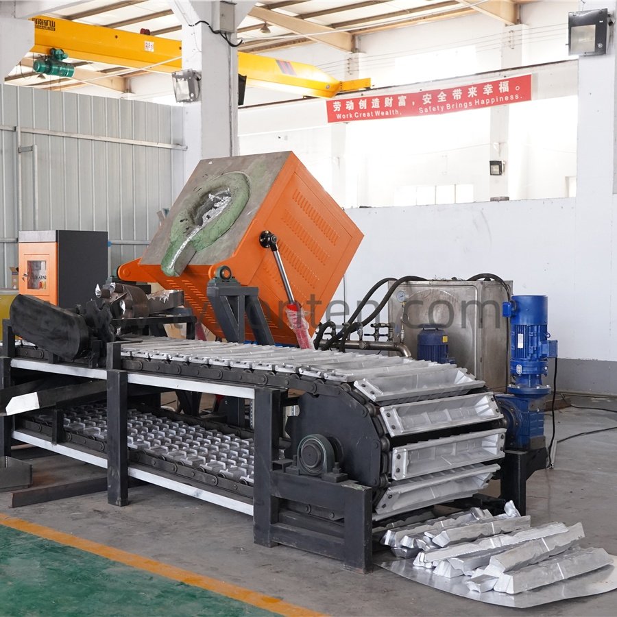 300kg 500kg 1t 10t factory price brass ingot Continuous casting machine natural gas aluminum melting recycling machine