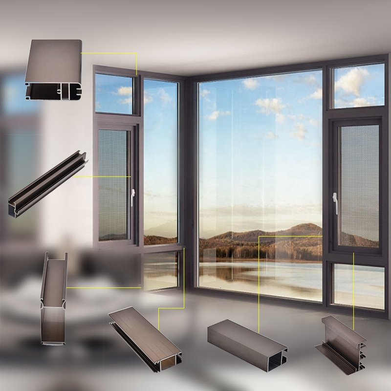 Aluminum Extrusion Profile Anodized Windows Profiles Aluminum Custom Casement Windows Aluminum Profile