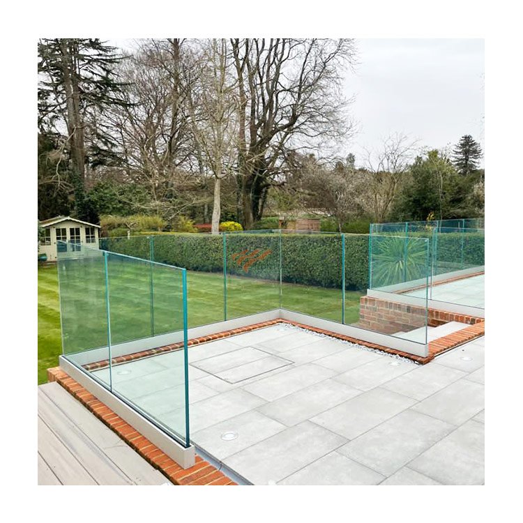 Custom anodized outdoor terrace handrail led extruded aluminum alloy staircase railing u profile for glass stairs