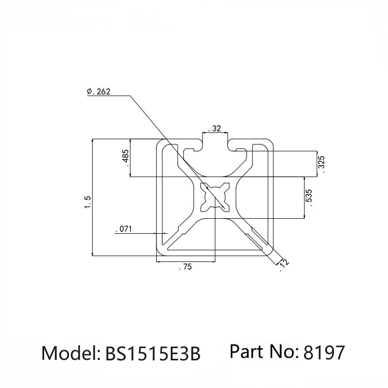 china manufacturer rohs 8197 15 series BS1515E3B 15 Industrial Aluminum extrusion t slot aluminium profile 10 inches 15 inches