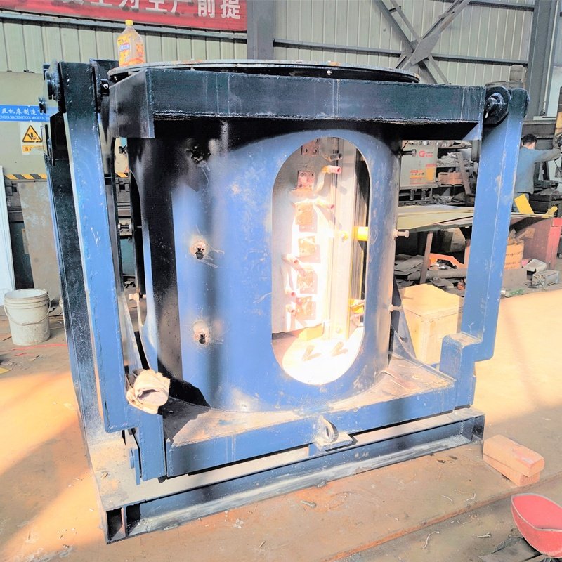 80HZ 1000HZ medium frequency aluminum melting induction stirring furnace for alloy ingots