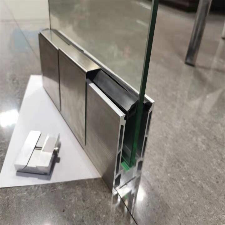 U Channel Aluminium Frameless Railing Aluminum Glass Clamps Metal aluminum U-groove profile for frameless glass railing