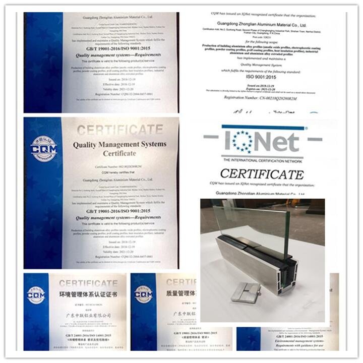 U Channel Aluminium Frameless Railing Aluminum Glass Clamps Metal aluminum U-groove profile for frameless glass railing