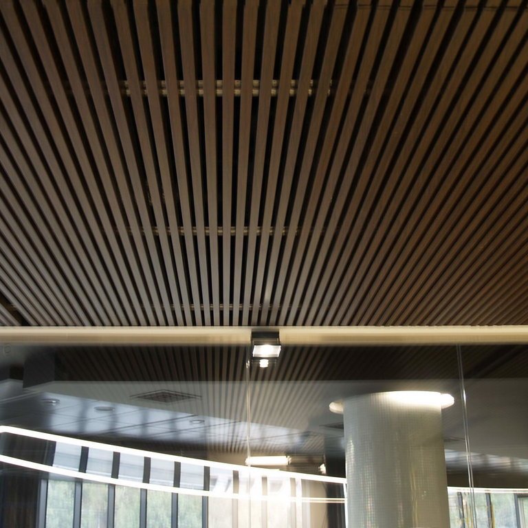 New design External wall wood grain look battens timber cladding aluminium profile in bar lengths aluminum
