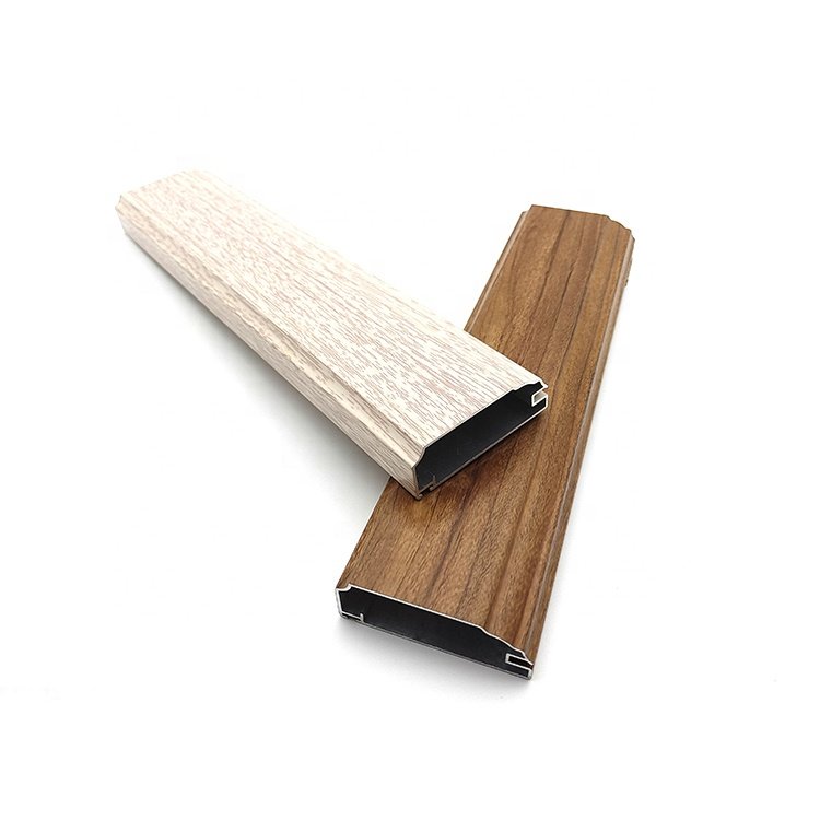 6063 t5 Wooden Grain Gola aluminium frame kitchen cabinet wardrobe frame glass door profile LED Aluminum Profiles