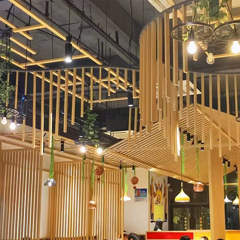 ZHL Manufacturer aluminum timber-look ceilings extrusion profile anodized powder coated battens system aluminum profiles