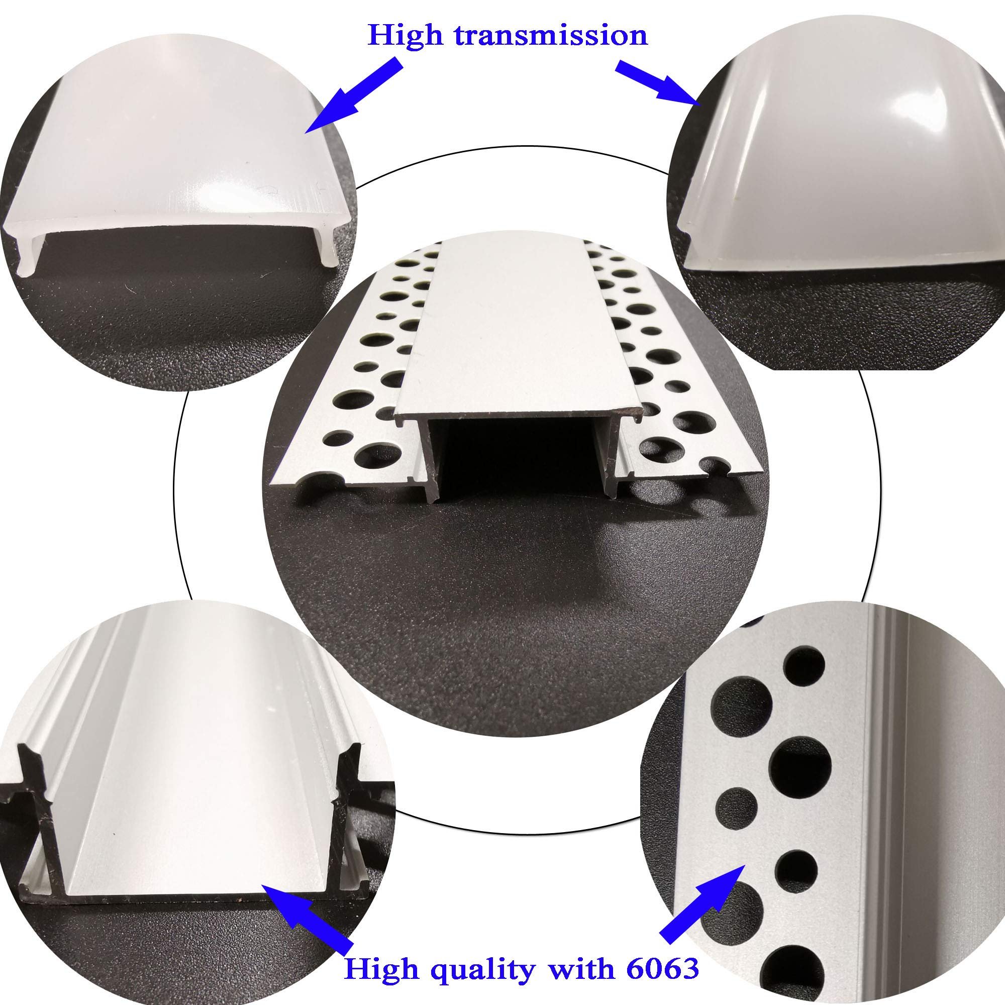Gypsum Hide Led Strip Aluminium Profile Light ALU Plaster-in Recessed Slim Drywall Aluminum Channel Led Aluminium Profile