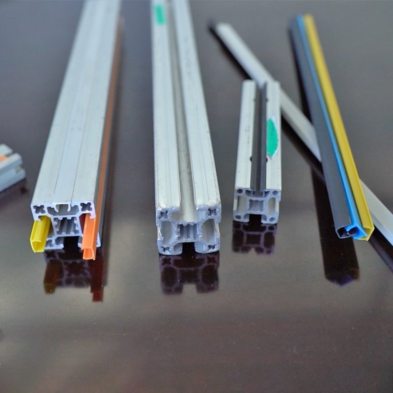 Black PVC 8mm U-shaped groove aluminum profile accessories for glass panel fittings insert extruded uhmw profiles